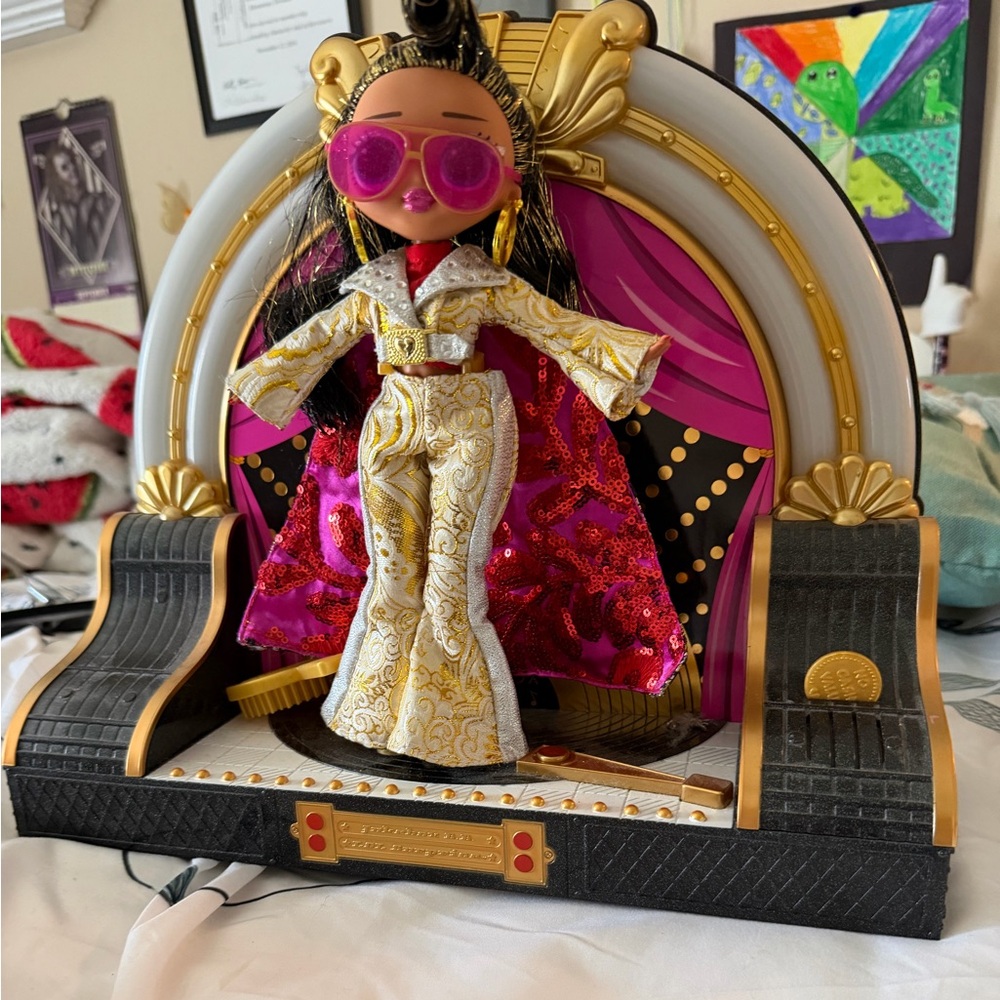 Stylish Doll with Gold and White Outfit